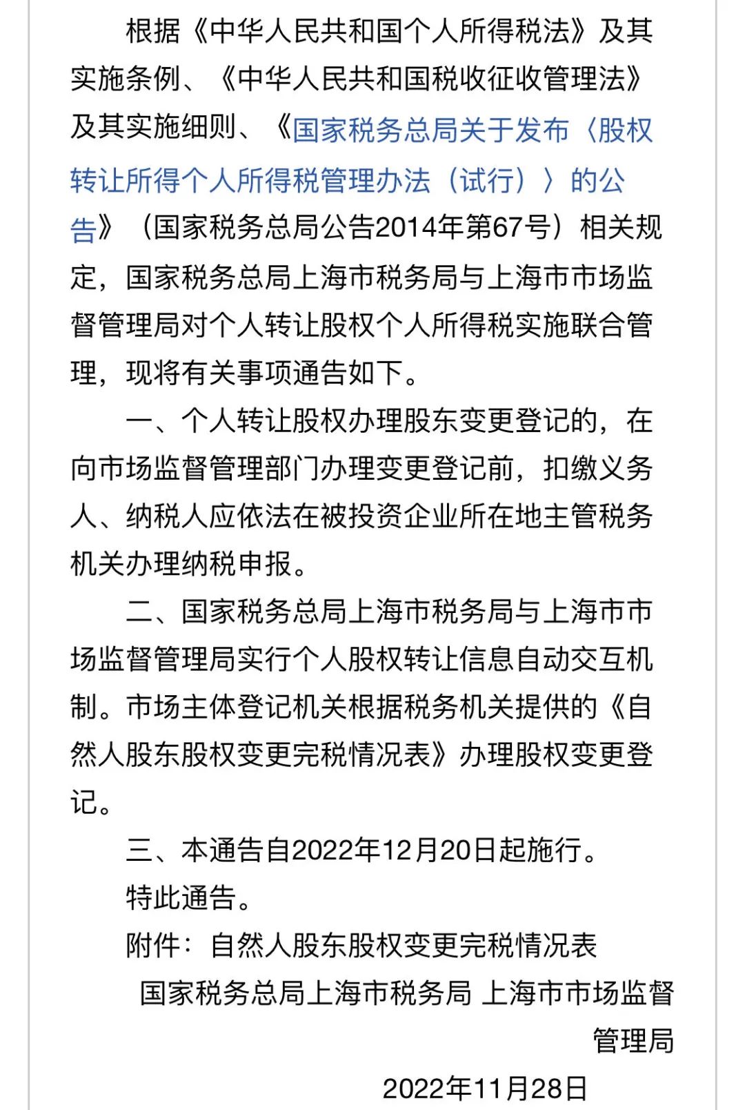 先缴税，后股转，上海工商税务联手规范个人股权转让审批流程丨贝斯哲